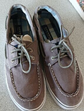 Sperry YB Brown Canvas Boat Shoes